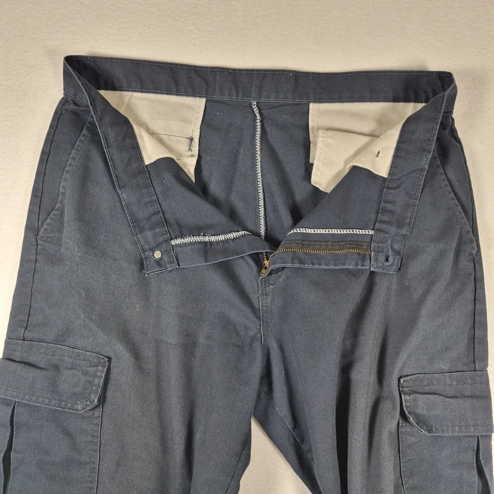Dickies Cargo Pants Mens 37x29 (Measured) Navy Blue Distressed Skater Utility